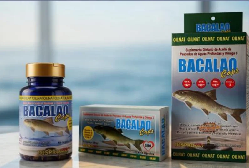 Aceite de hígado de bacalao · Cápsulas: fotografías de sus envases en el catálogo