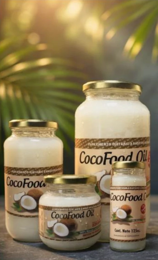 Aceite de coco extra virgen: fotografías de sus envases en el catálogo